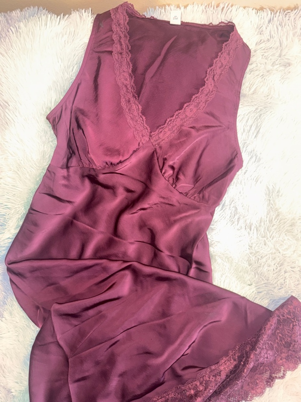 Women’s Lace-Trim Satin Dress
